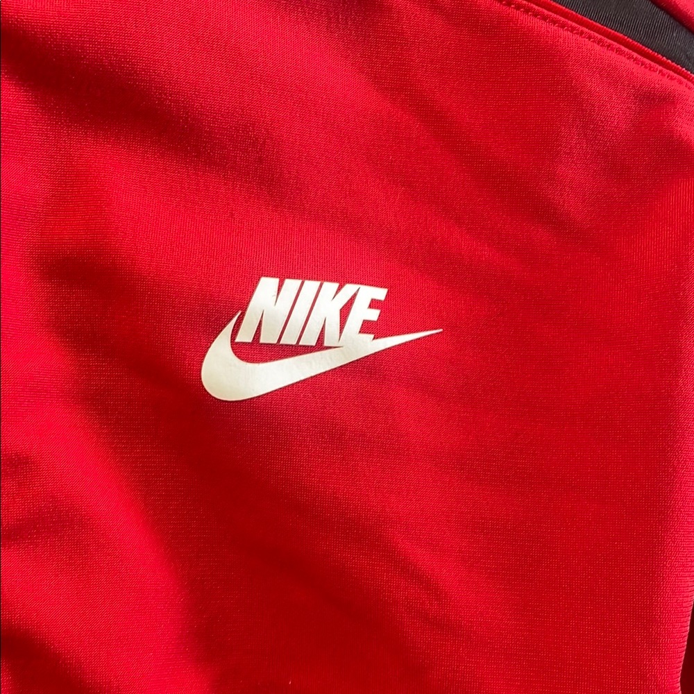 Nike Red and Black Track Jacket with Full-Length Zipper - Picture 4 of 6
